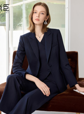 艾尚臣西装套装女早秋轻职风西服马甲三件套高端气场强大ol职业装