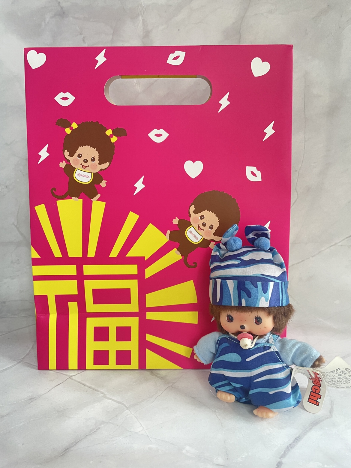 monchhichi日本蒙奇奇萌趣趣挂件饰品分线正版包装袋手提袋