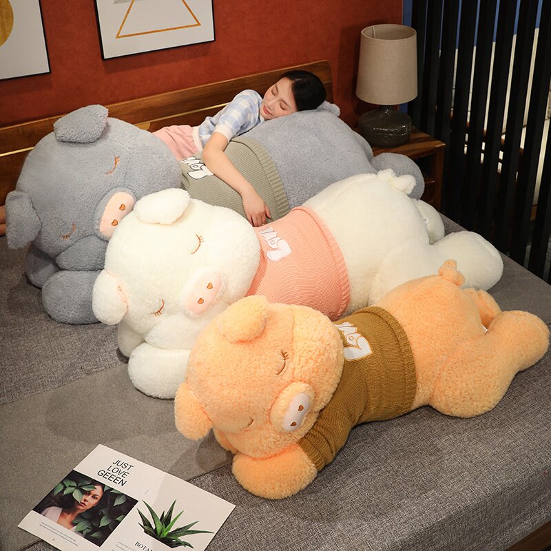可爱毛衣趴趴猪公仔毛绒玩具猪猪玩偶女孩床上睡觉抱枕安抚布娃娃