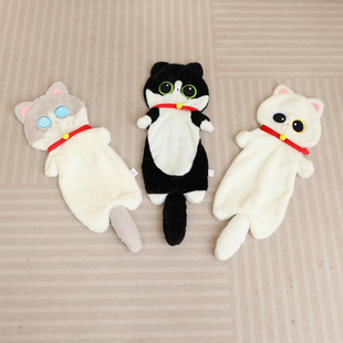 皮壳半成品卡通长条猫咪抱枕毛绒玩具公仔小猫皮套半成品布偶娃娃