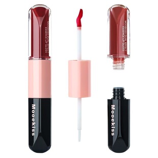 Mooekiss木柯诗双头唇泥双效精华唇泥唇釉唇油口红不沾杯镜面水光