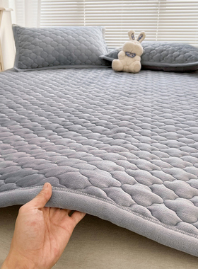 A类大豆牛奶绒床垫软垫冬季垫被90x190cm加厚保暖家用垫褥子毛毯