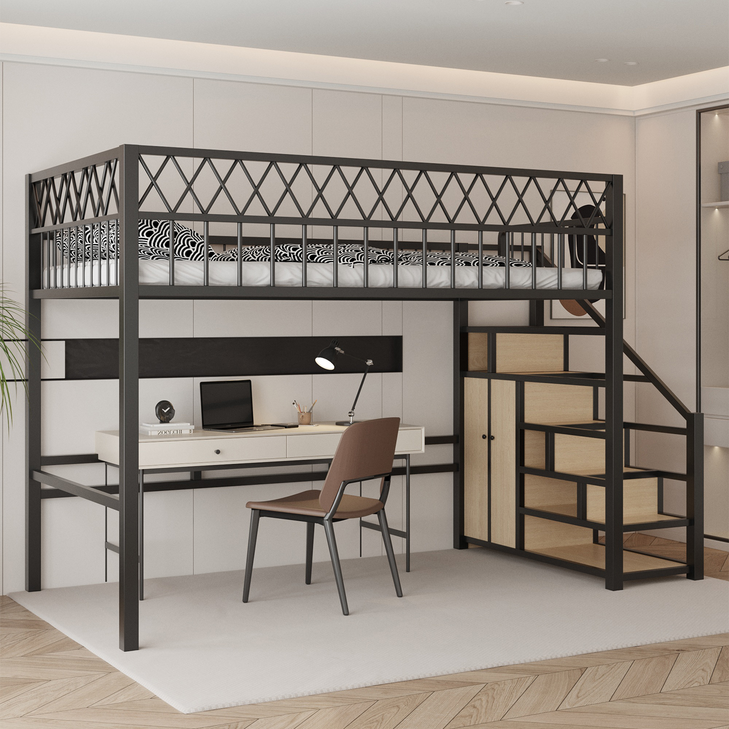 闽誉铁艺床双高架床双人床1.8米