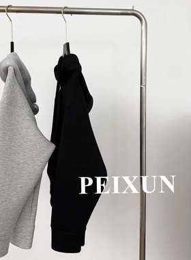 质感空气棉卫衣巨实穿25秋冬miu风纯色廓版双拉链外套帽衫