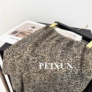 气质松弛感超百搭松紧腰高ji豹纹元素雪纺半裙带内衬 宝藏安利！