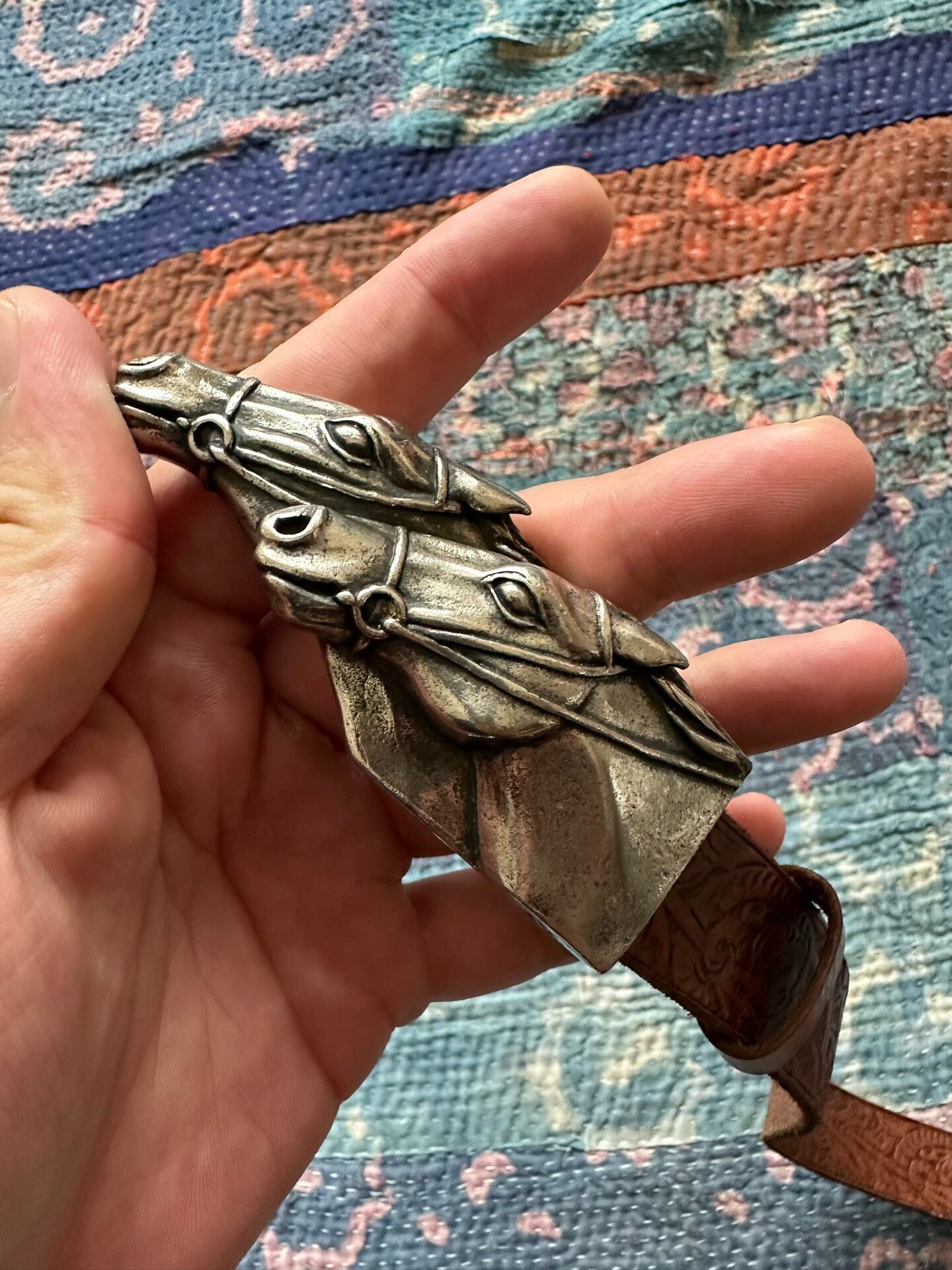 Polo Ralph Lauren Horse Head Carved Belt — label