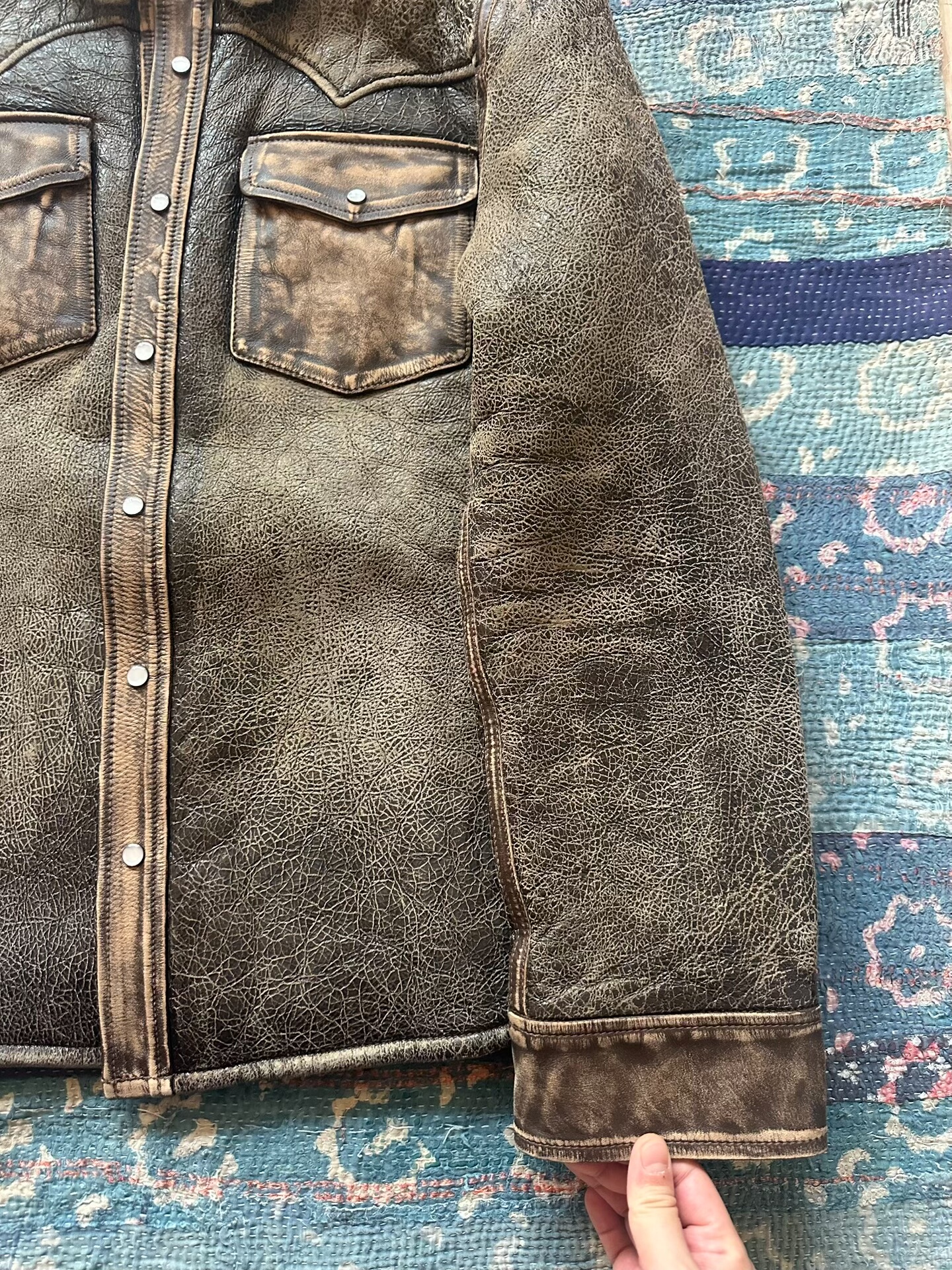 Polo Ralph Lauren Distressed Fur-Lined Coat — label