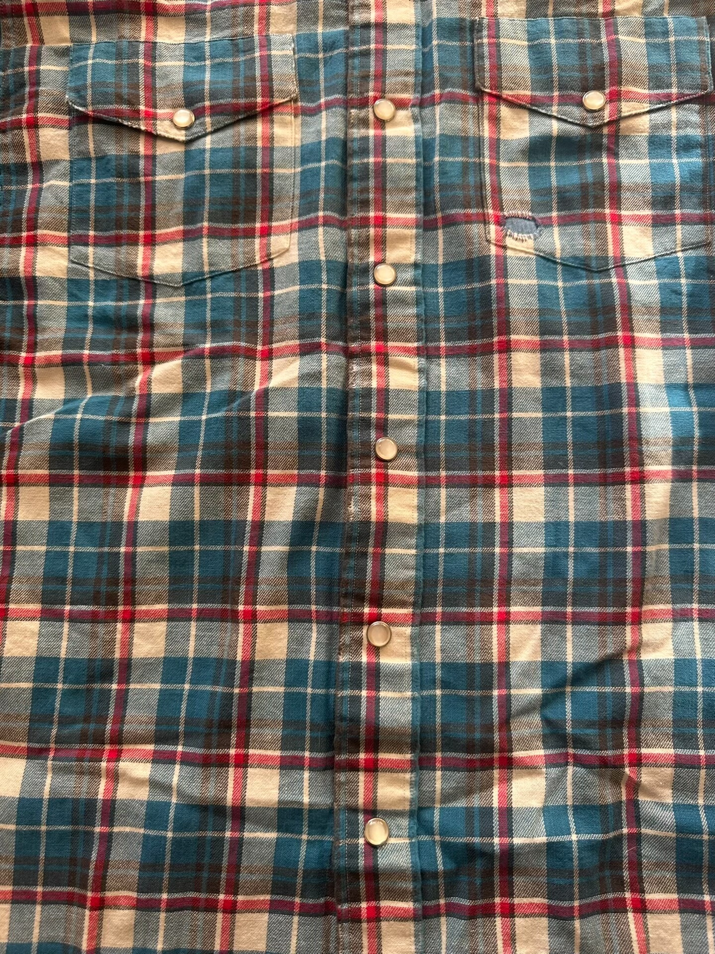 RRL Plaid Workwear Shirt with Elbow Patches — back