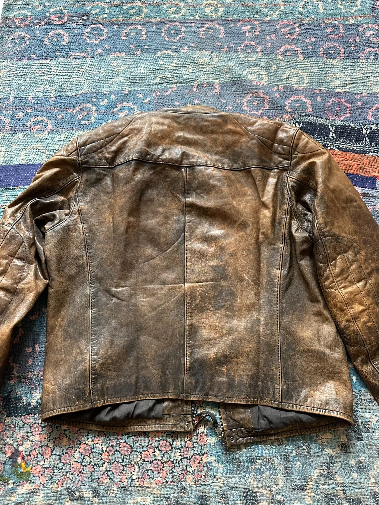 Polo Ralph Lauren Distressed Leather Moto Jacket — front