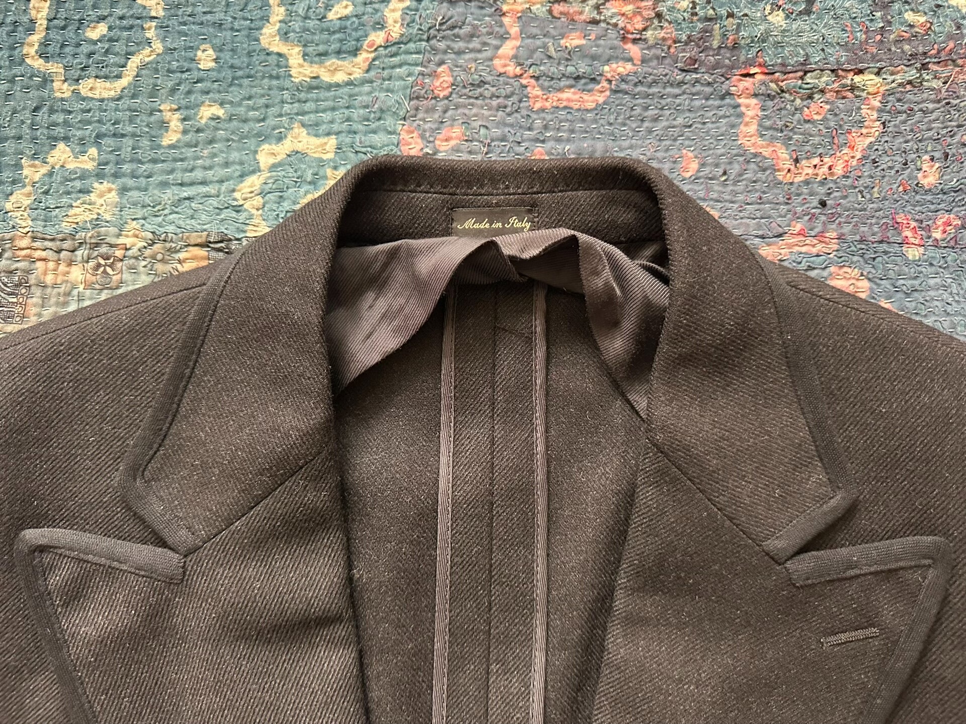 Ralph Lauren Black One-Button Shawl Collar Suit — detail