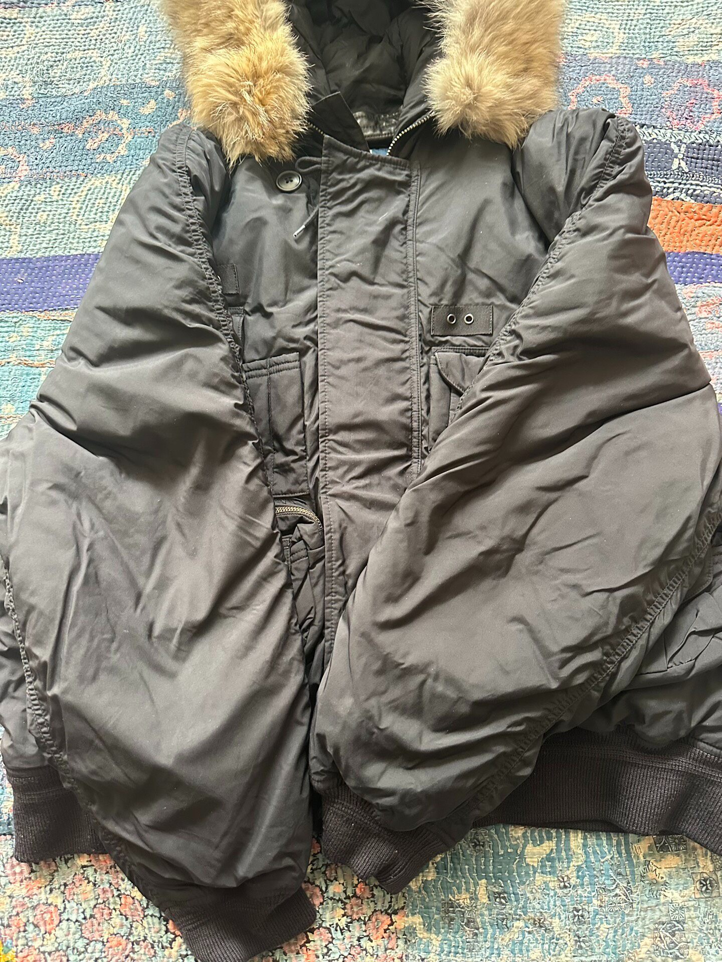 POLO RALPH LAUREN Fur-Lined Cotton Jacket — label