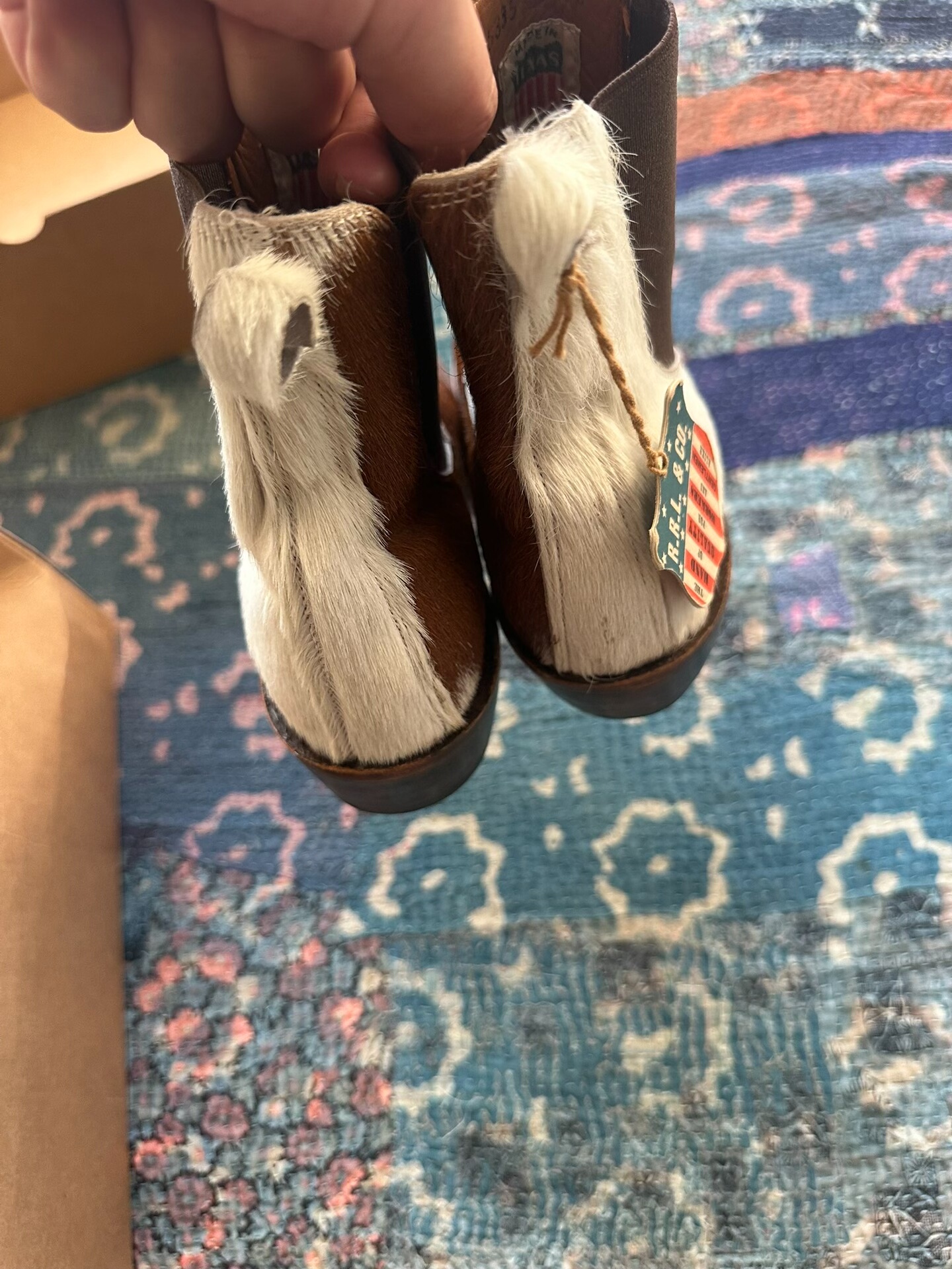 RRL Brown Horsehair Chelsea Boots — back