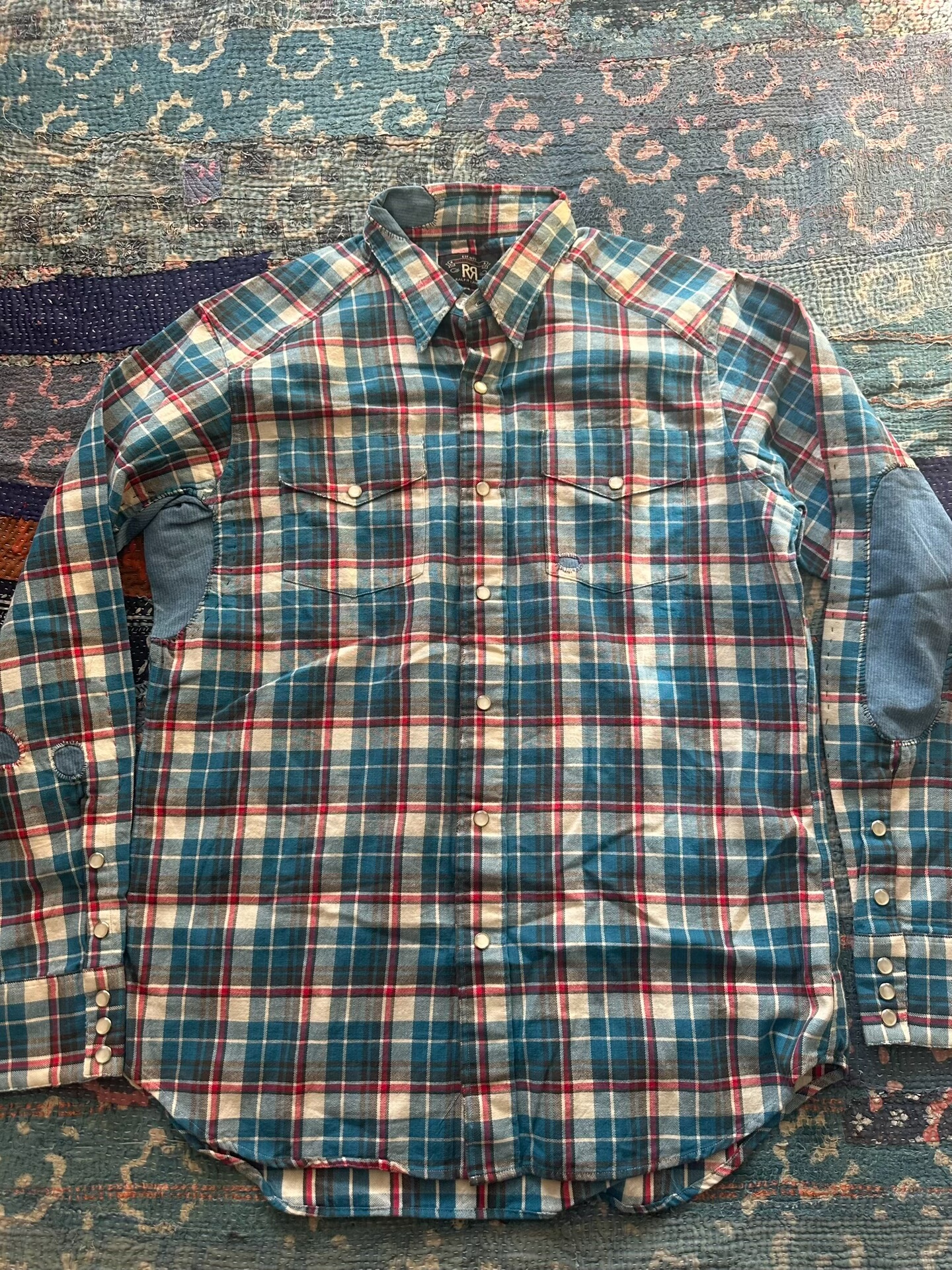 RRL Plaid Workwear Shirt with Elbow Patches