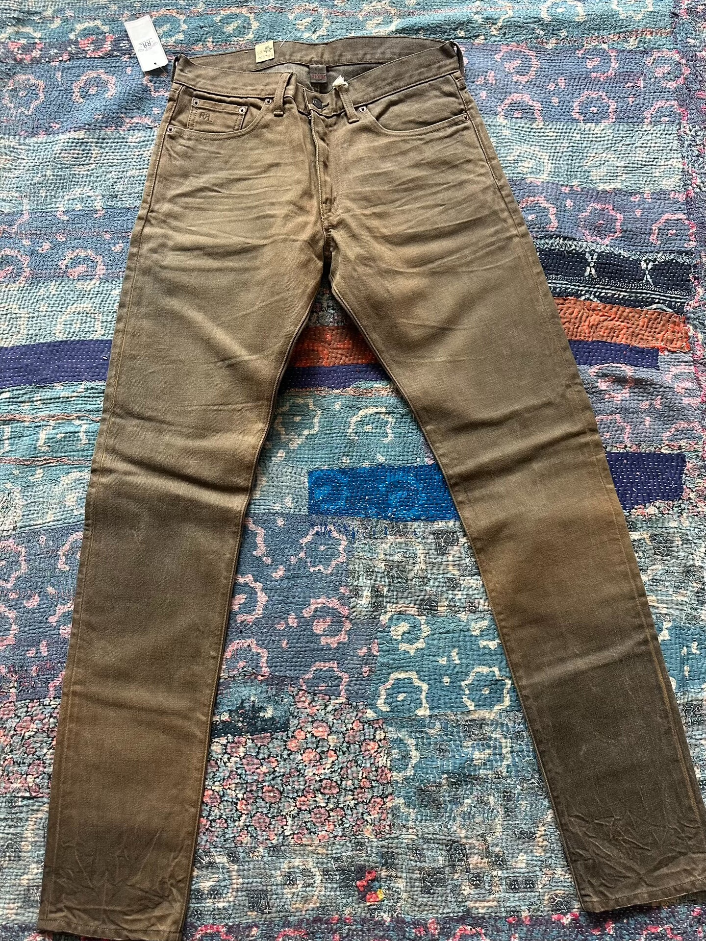 RRL Brown Mud-Dye Slim-Fit Jeans