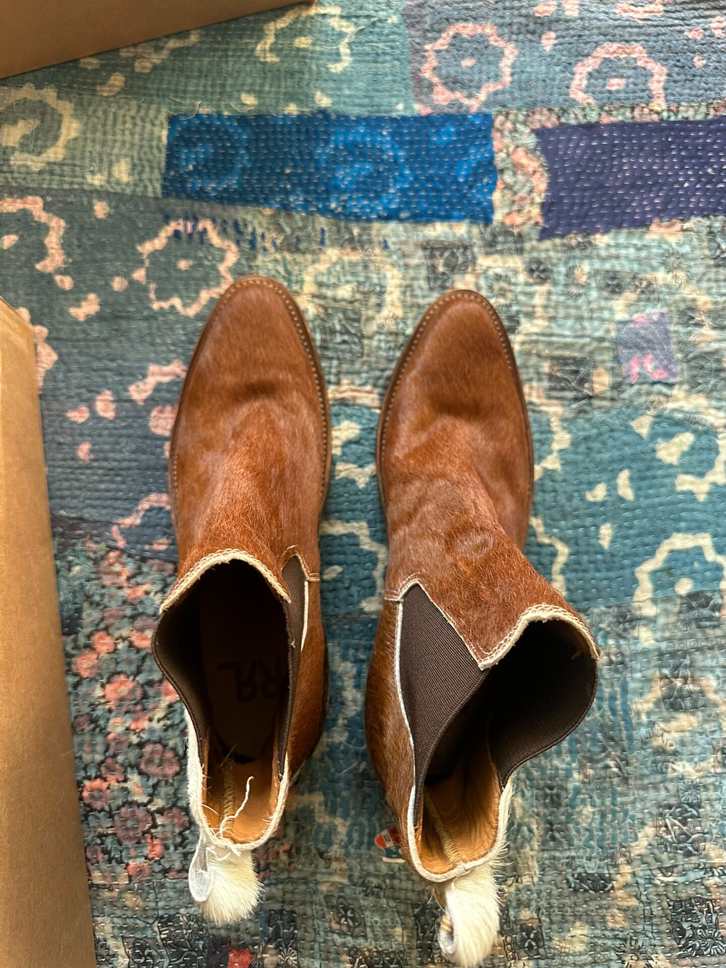RRL Brown Horsehair Chelsea Boots