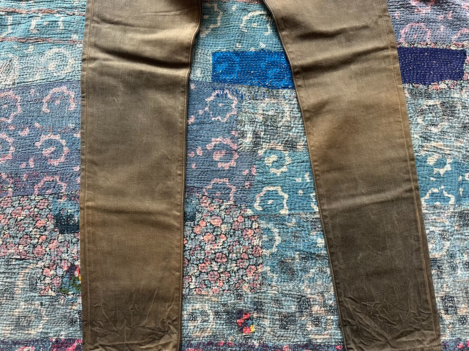 RRL Brown Mud-Dye Slim-Fit Jeans — detail