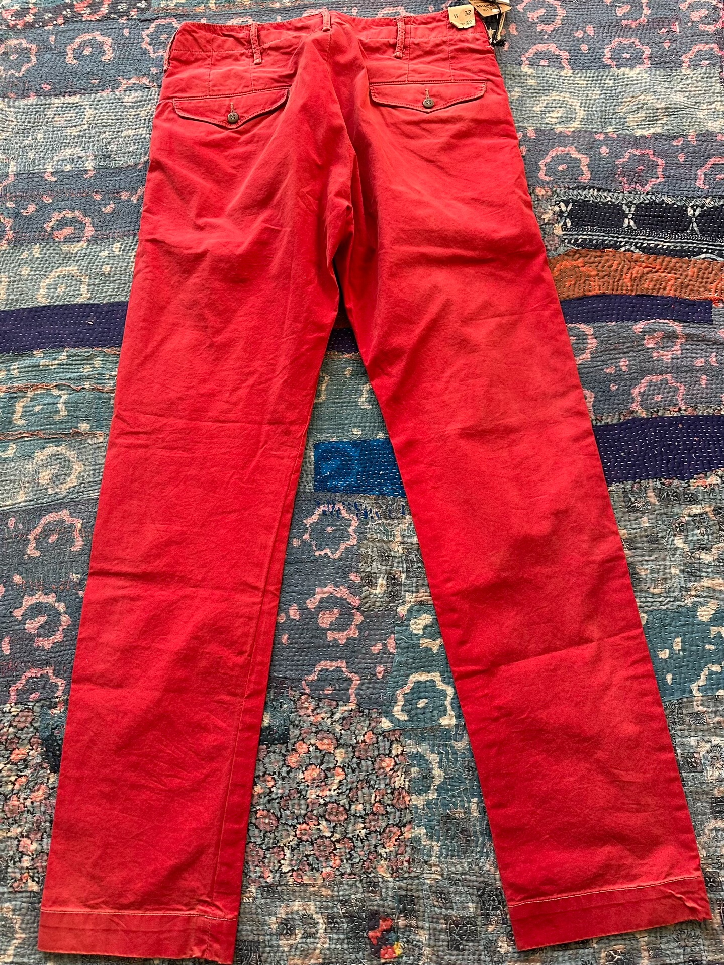 RALPH LAUREN Red Distressed Casual Pants — front