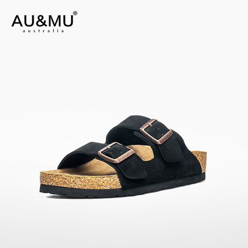 AUMU男女同款软木厚底增高勃肯鞋