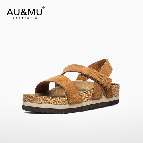 AUMU勃肯鞋露脚趾增高舒适凉拖鞋