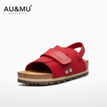 AUMU2025夏季新款男女同款勃肯鞋外穿一脚蹬足弓支撑舒适凉拖鞋子