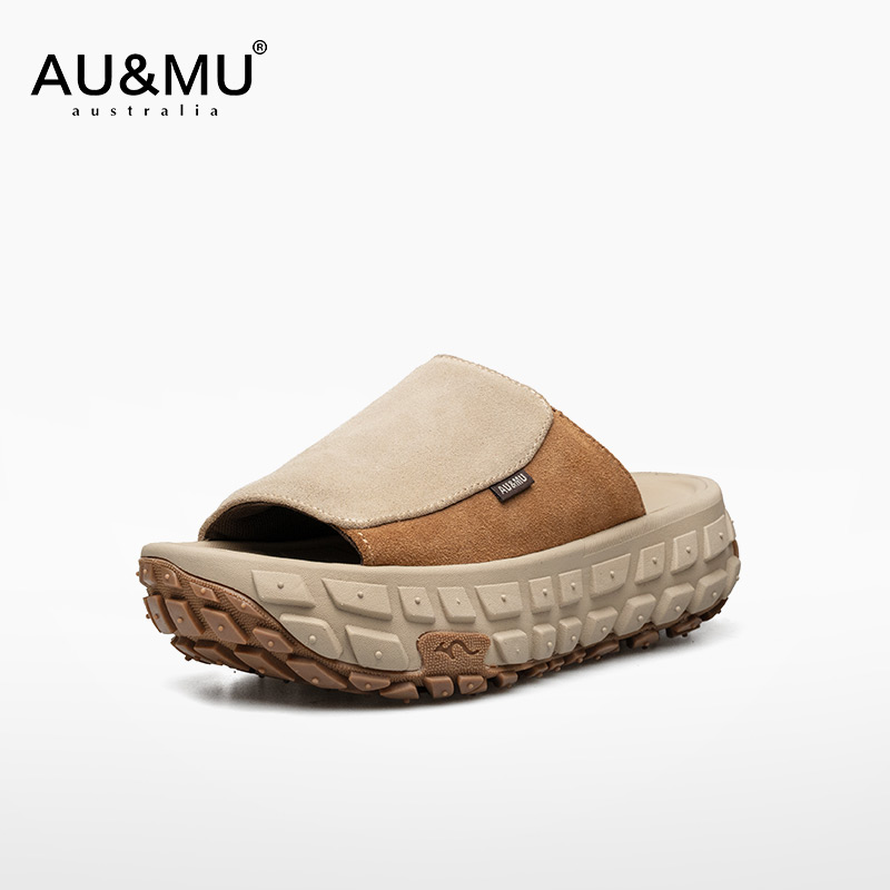 AUMU时尚厚底外穿轮胎男女拖鞋