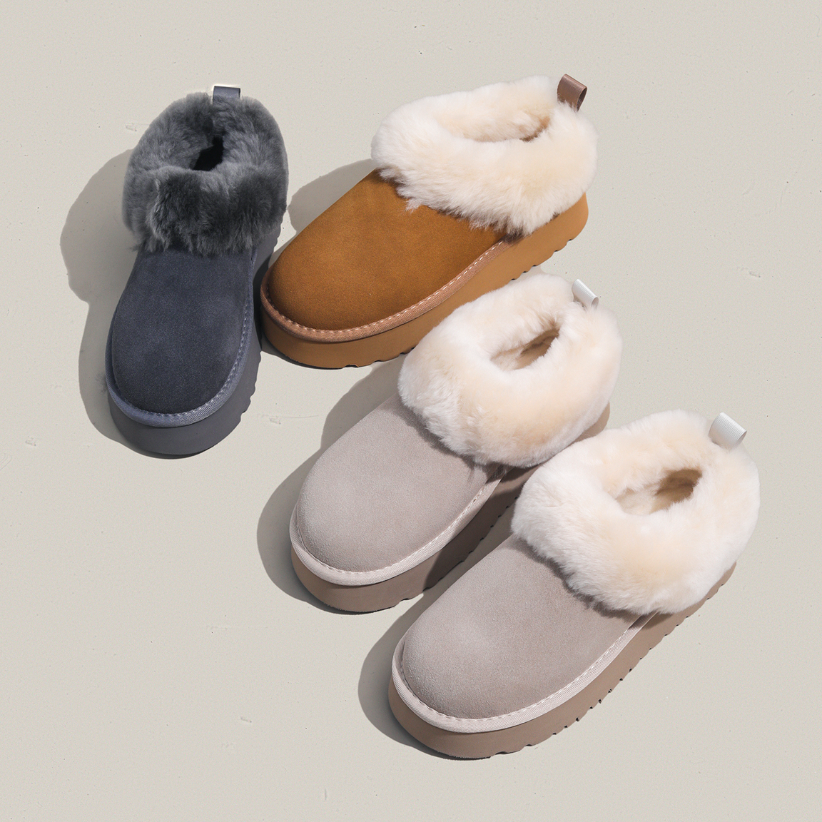 周周推荐~2025冬季新款厚底雪地靴女一脚蹬保暖加厚东北懒人棉鞋