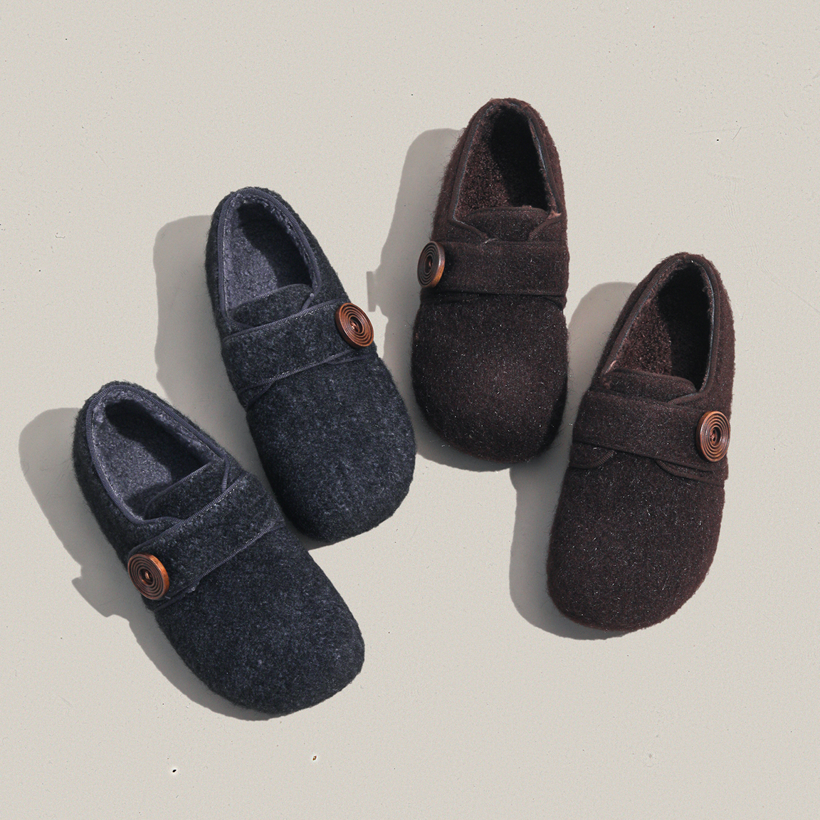 周周推荐~2025冬季新款毛呢加绒勃肯鞋女百搭一脚蹬毛毛软底单鞋