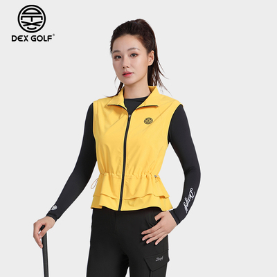 DEXGOLF韩国高尔夫服装女秋季户外运动腰部抽绳显瘦无袖马甲6213
