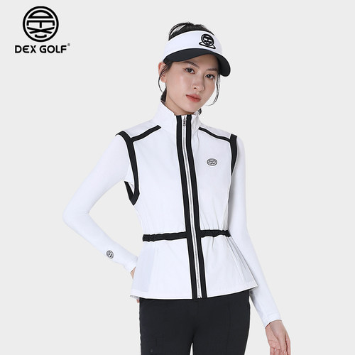 DEXGOLF韩国高尔夫服装女士春季时尚收腰马甲百搭运动设计感外套