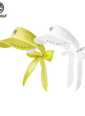 DEXGOLF韩国高尔夫球帽女士空顶帽显脸小防晒遮阳蕾丝带无顶球帽