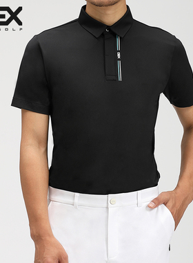 DEXGOLF高尔夫服装男士短袖T恤22新款速干防紫外线白色polo衫黑色