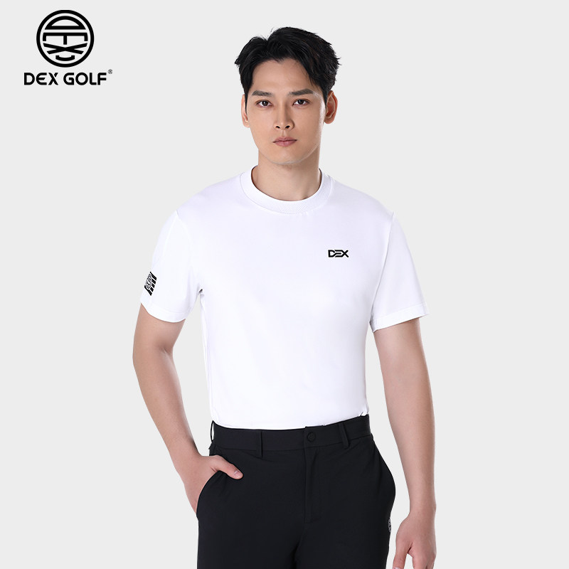 DEXGOLF韩国高尔夫服装男士夏款舒适柔软短袖T恤运动休闲日常上衣