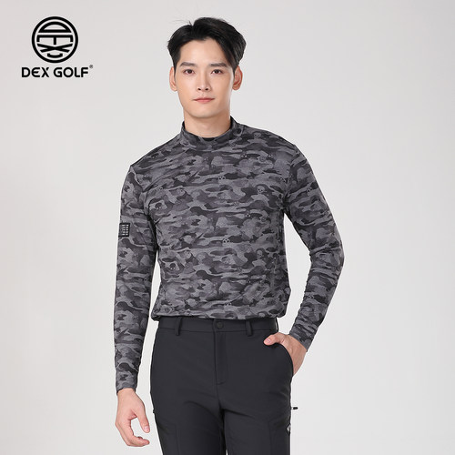 DEXGOLF男迷彩高领透气长袖T恤
