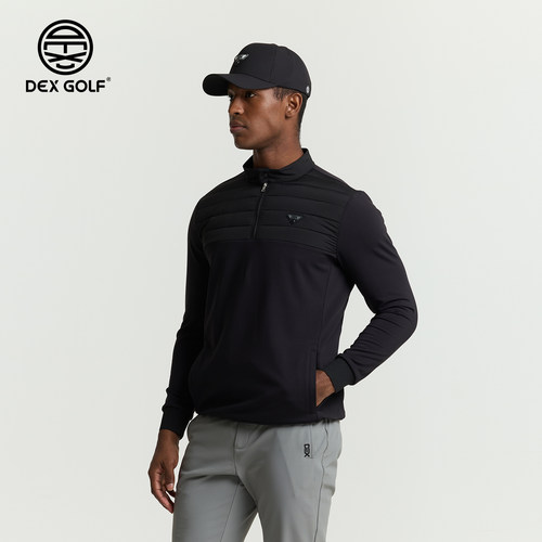 DEX GOLF高尔夫男装秋冬立领半拉链卫衣保暖外套运动休闲长袖上衣