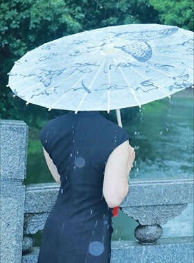 新中式油纸伞防雨书法古风汉服拍照走秀道具伞桐油纸伞装饰摆件伞