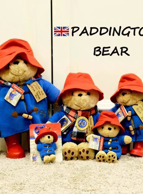 正版Paddington Bear英国帕丁顿熊经典小熊毛绒公仔玩偶伴手礼物