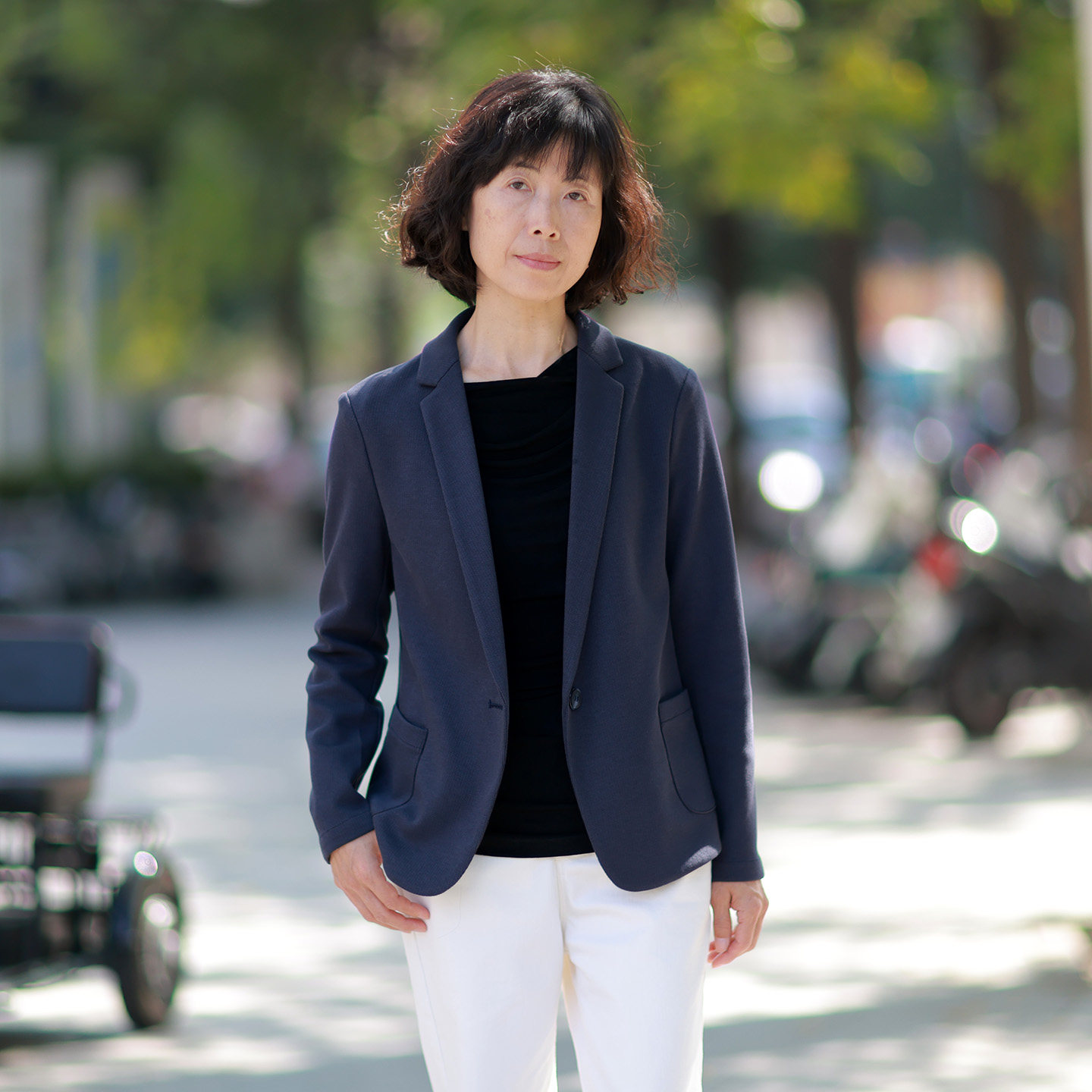 2016秋季新款灰蓝色短款针织弹力西装外套女厚款通勤职业装正肩