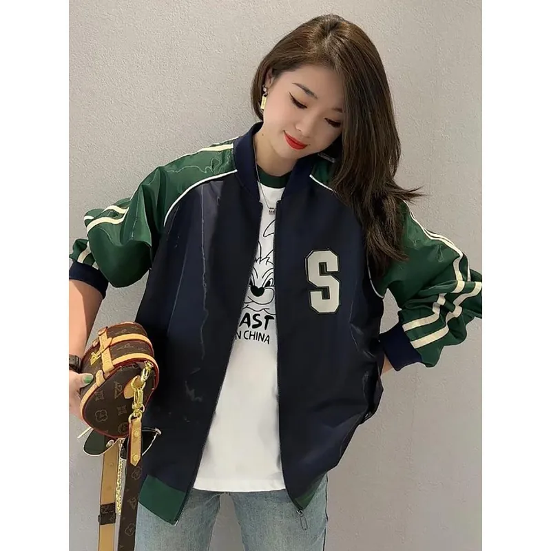 欧货春秋新款小个子棒球服女