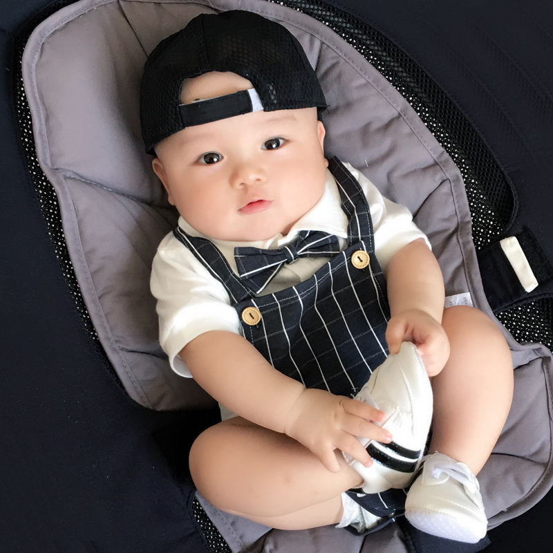 男嬰兒連體衣服夏季女寶寶夏裝套裝0滿月哈衣3個月睡衣6超薄款1歲