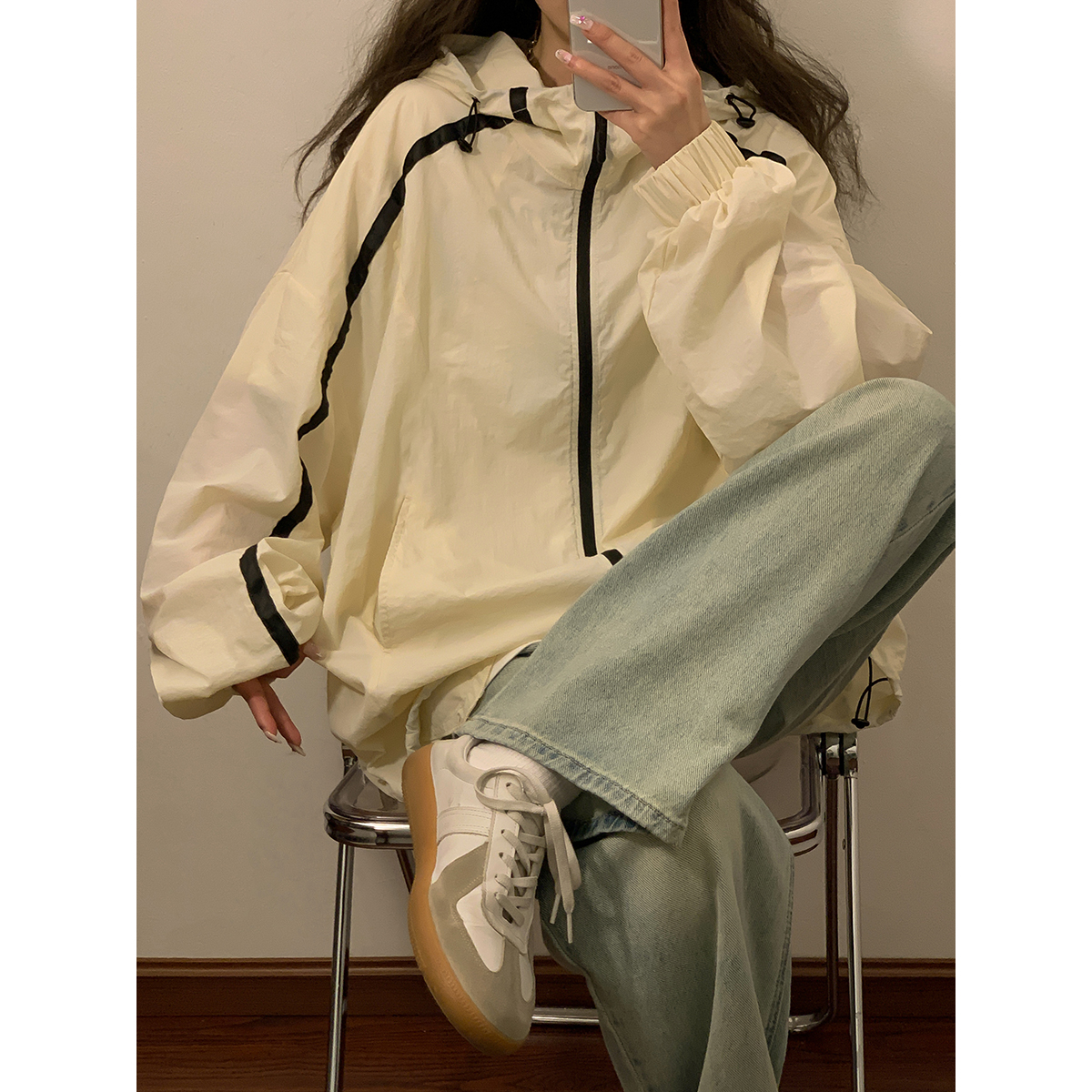 现货冰丝冲锋防晒衣女春秋2025新款防紫外线夏季薄款大码防晒外套