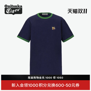 Onitsuka Tiger鬼塚虎男女款夏季时尚休闲简约短袖T恤衫