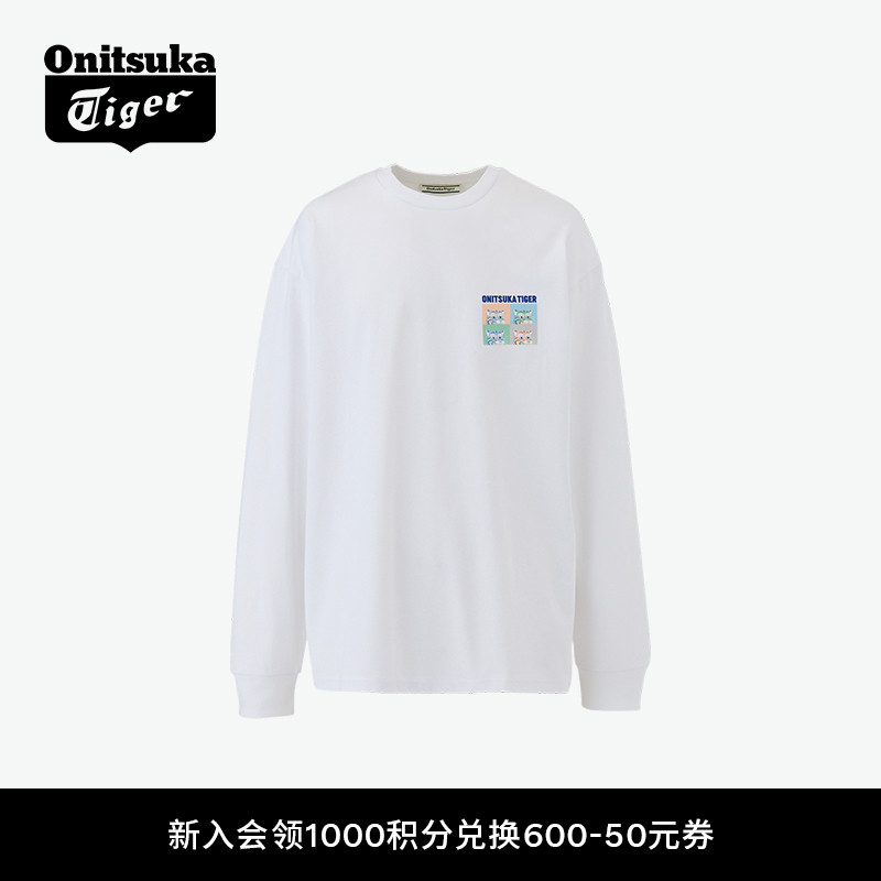 鬼塚虎男女时尚休闲印花长袖T恤