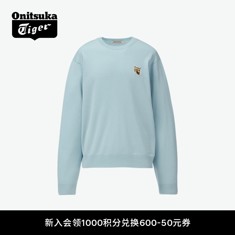 鬼塚虎上衣休闲套头圆领针织衫