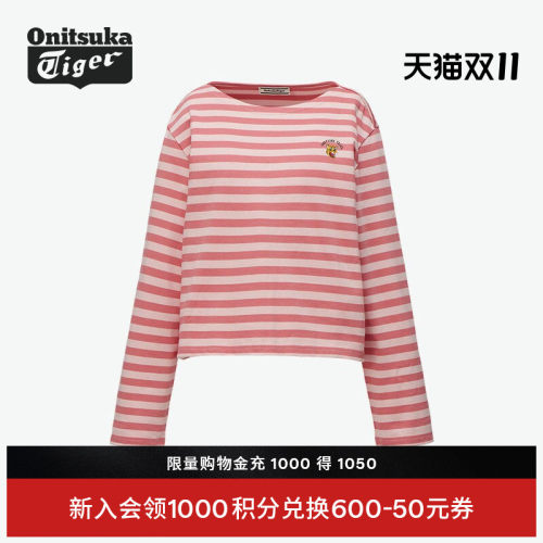 鬼塚虎女士休闲舒适上衣长袖T恤