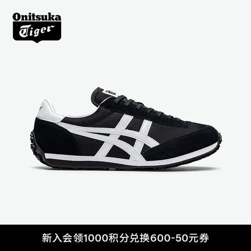 鬼塚虎黑色复古运动休闲鞋阿甘鞋