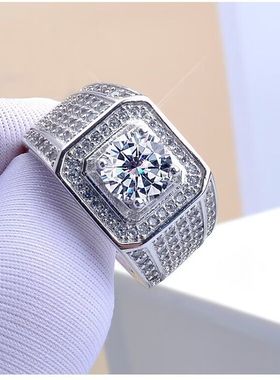 欧美流行风男士锆石戒指