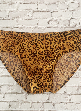 3条装豹纹三角裤男冰丝内裤夏季薄款大码无痕青年透气低腰xl印花