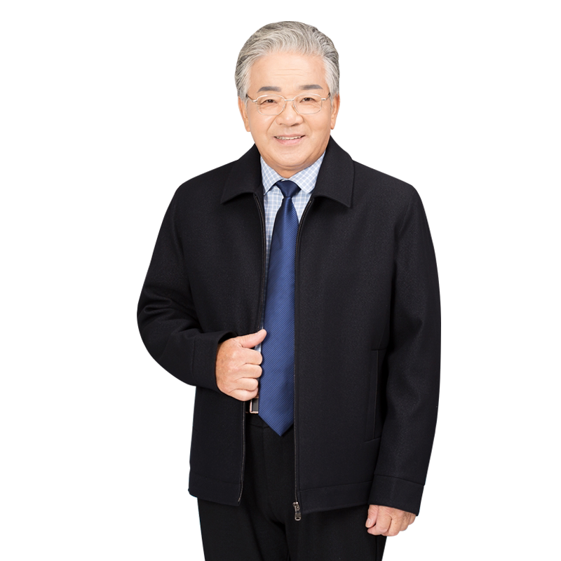 爸爸加绒加厚中老年人爷爷外套