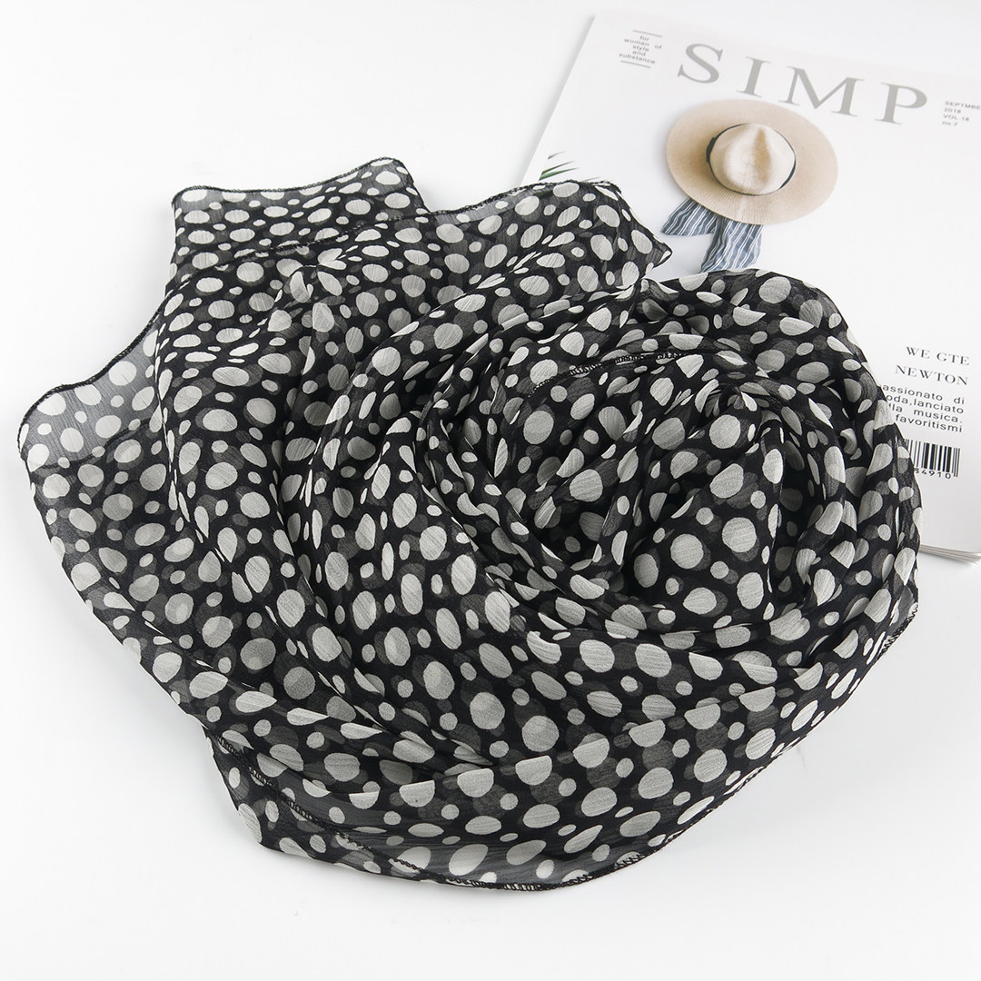 独家！波点丝巾#优雅100%桑蚕丝