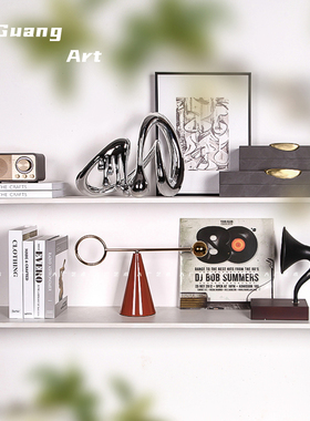 大广 现代简约居家装饰售楼处软装布置 酒店书架书房酒柜边柜饰品